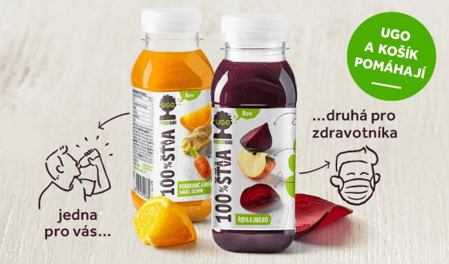 Energie a vitamíny zdravotníkům. Za každou UGO lahvičku koupenou na Košíku dostanou zdravotníci druhou zdarma 